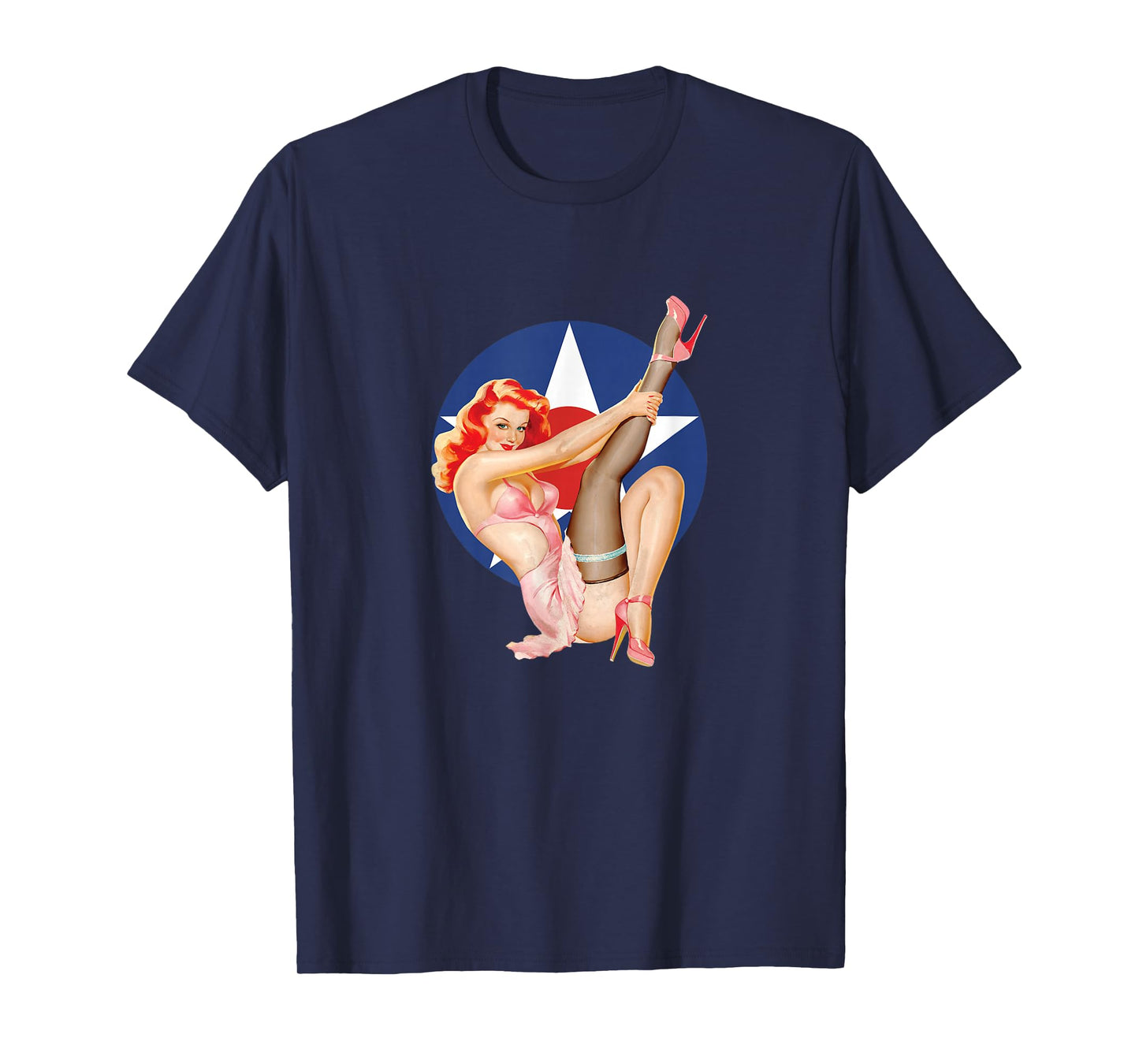 Vintage Patriotic Pinup Girl T-Shirt