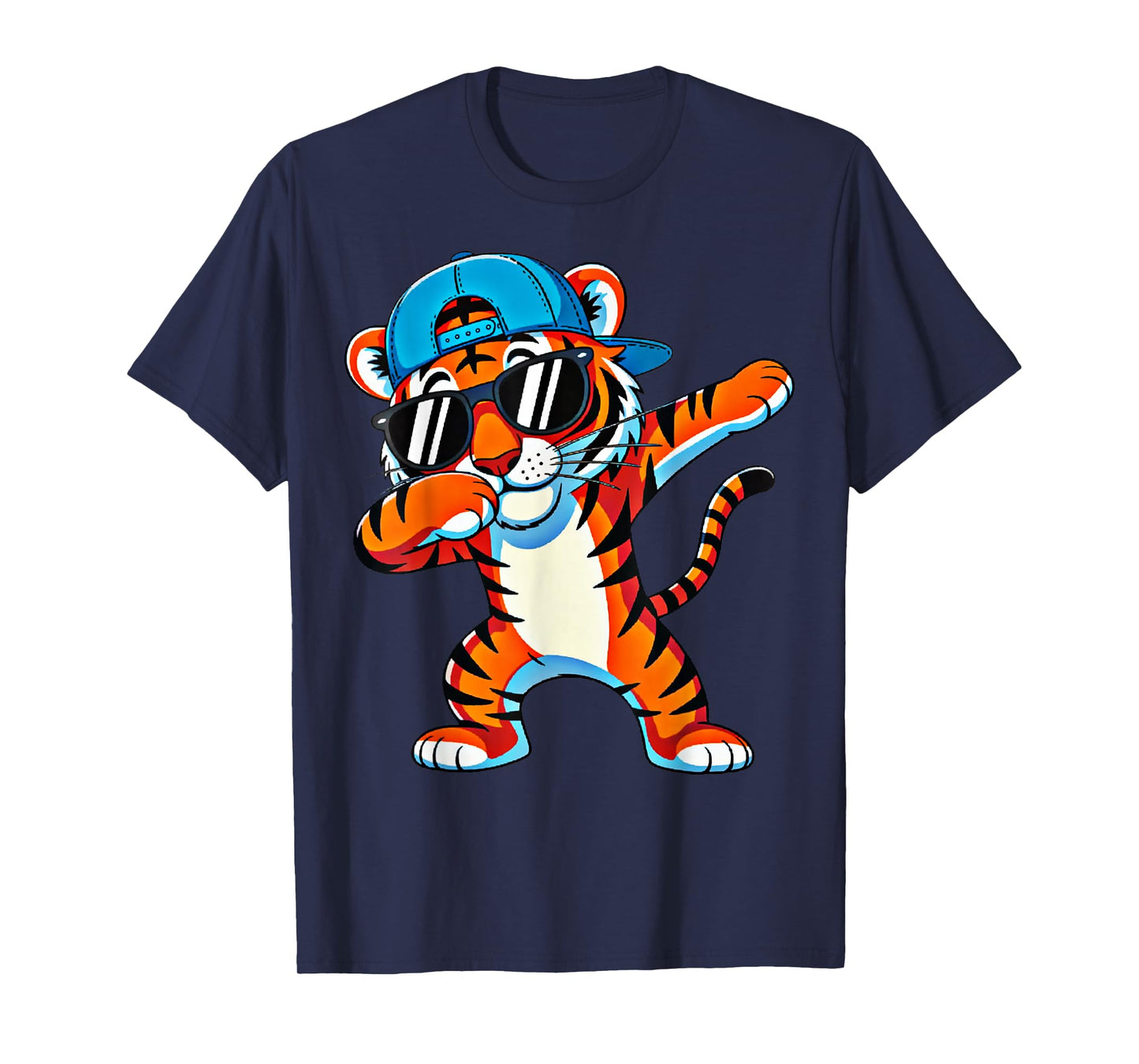 Cute Dabbing Tiger Men Toddler Boys Animal Print Kids T-Shirt