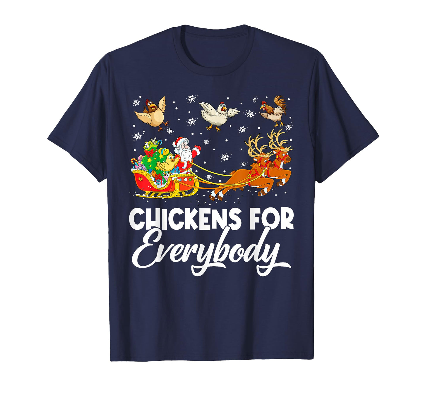 Chickens for Everybody Santa Sleigh Merry Christmas Pajamas T-Shirt