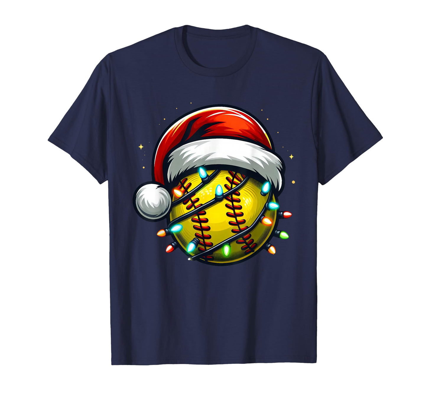 Christmas Softball Xmas Santa Softball Lover Boys Girls Kids T-Shirt