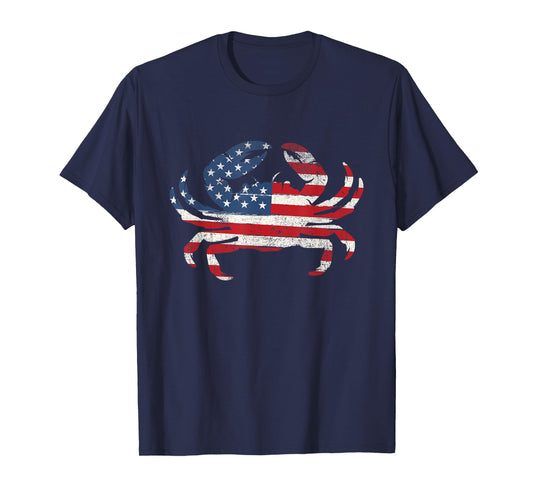 USA American Flag Crab - 4th of July Crabber Animal Lover T-Shirt