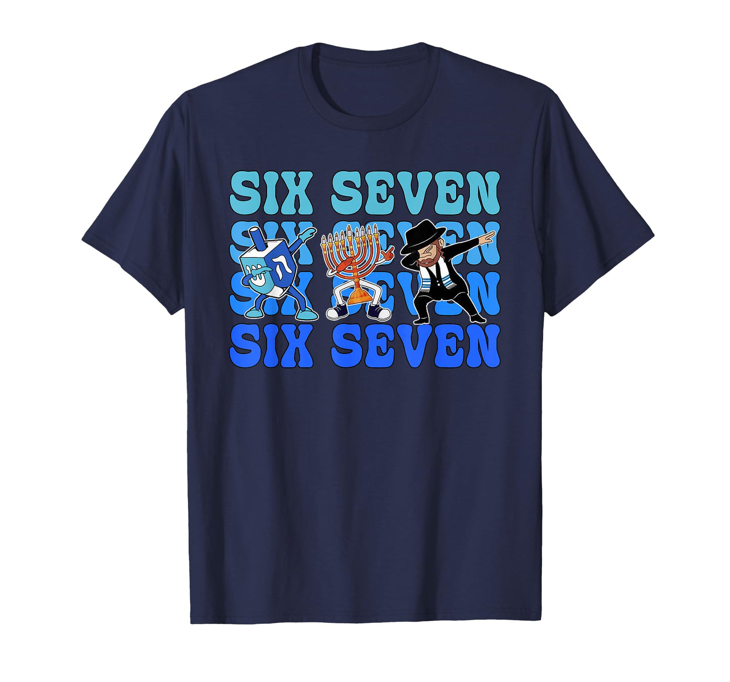 67 Hanukkah Meme Six Seven Dabbing Menorah Dreidel Jewish T-Shirt