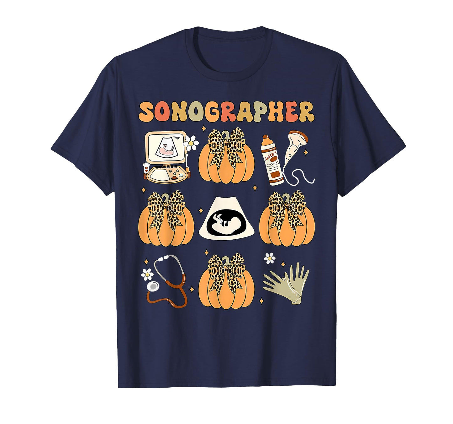 Coquette Sonographer Fall Ultrasound Tech Nurse Thanksgiving T-Shirt