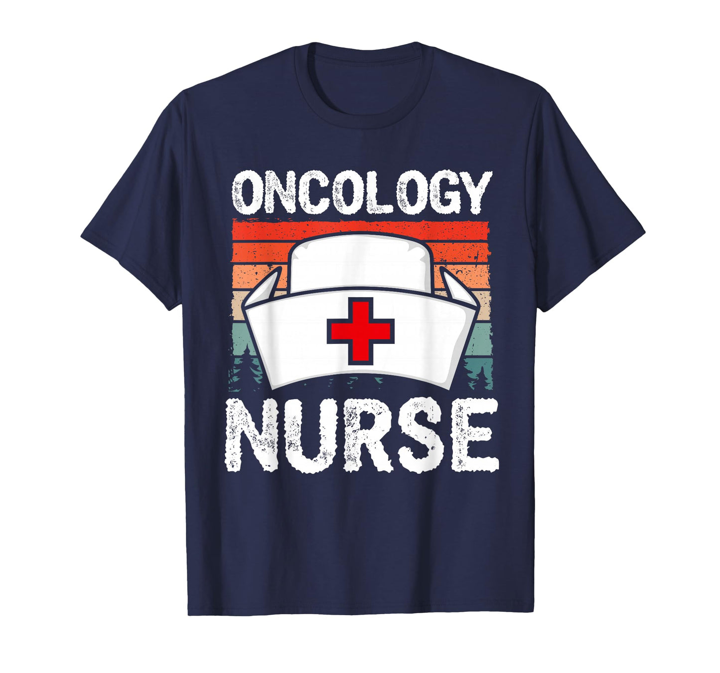 Cute Oncology Nurse Vintage Sunset Medical Nursing Scrubs T-Shirt