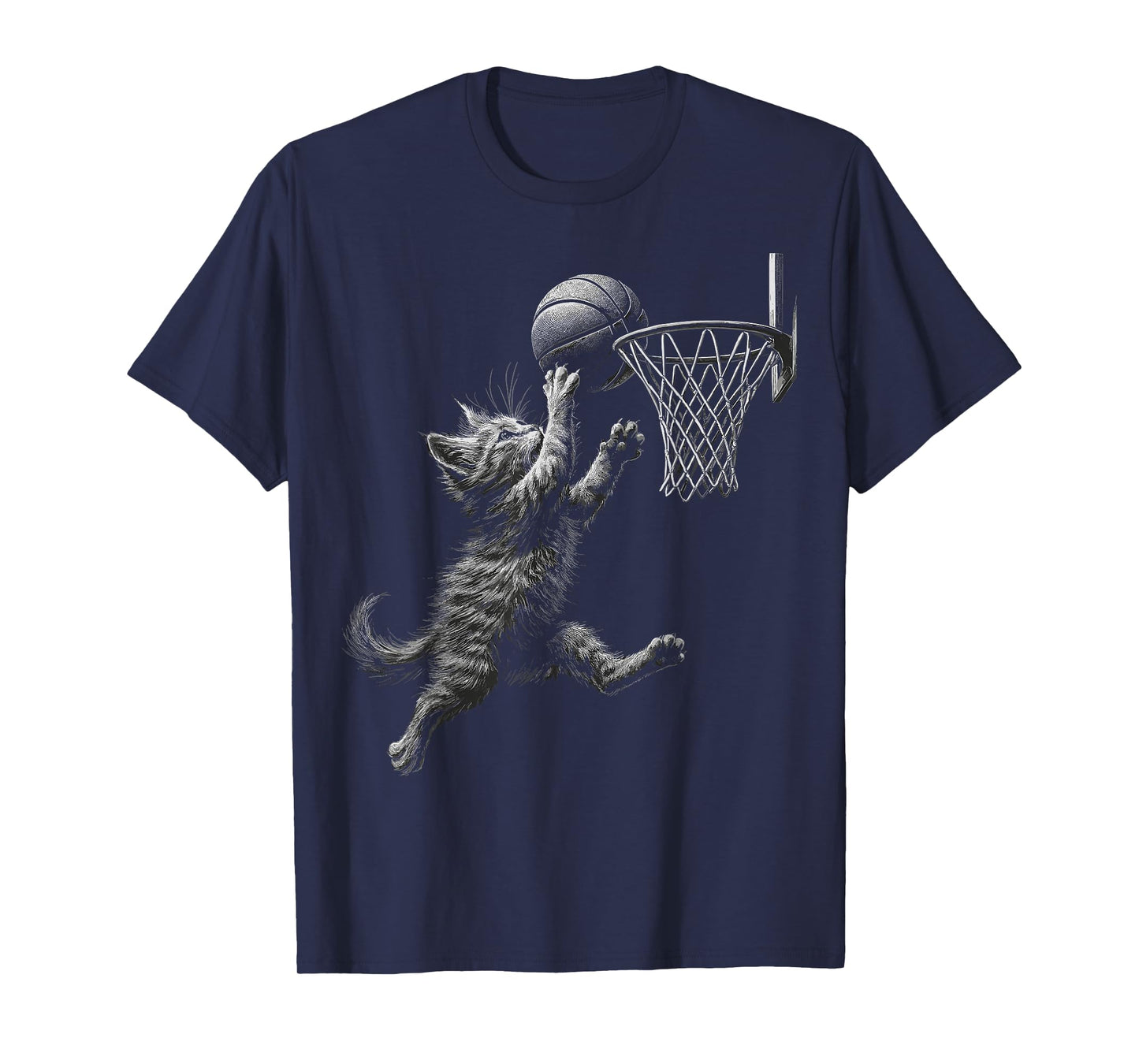 Cute Cat Playing Basketball Men Women Kids funny cat kitten T-Shirt