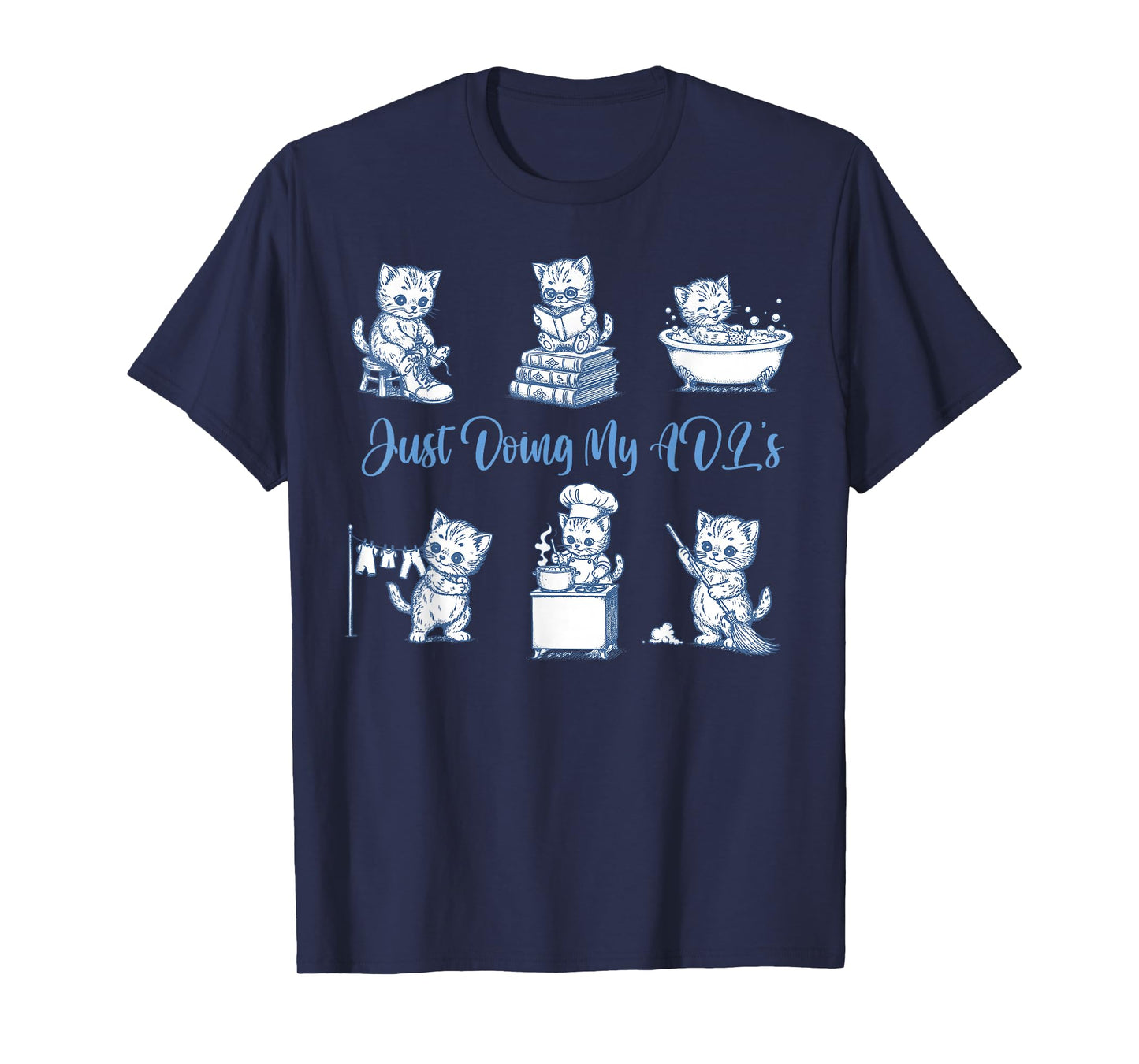 Occupational Therapy Cat Doing ADLs OTA Therapist Assistant T-Shirt