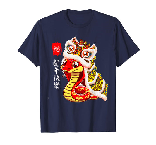 Lion Dance Year of The Snake Chinese New Year Zodiac Snake T-Shirt