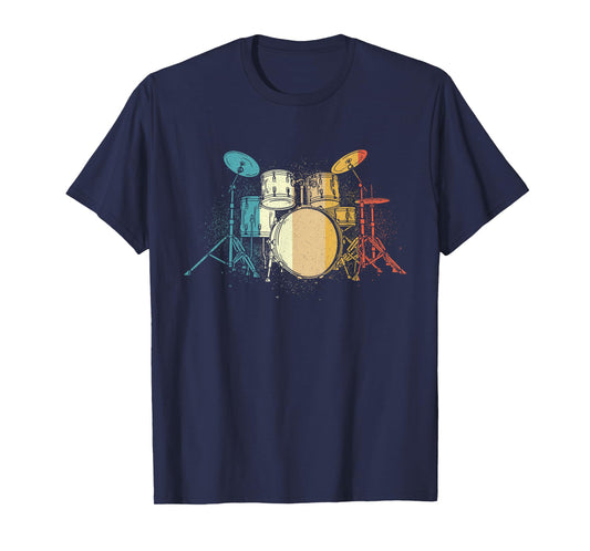 Retro Vintage Drum Sets - Drummer Drumming Lover Percussion T-Shirt