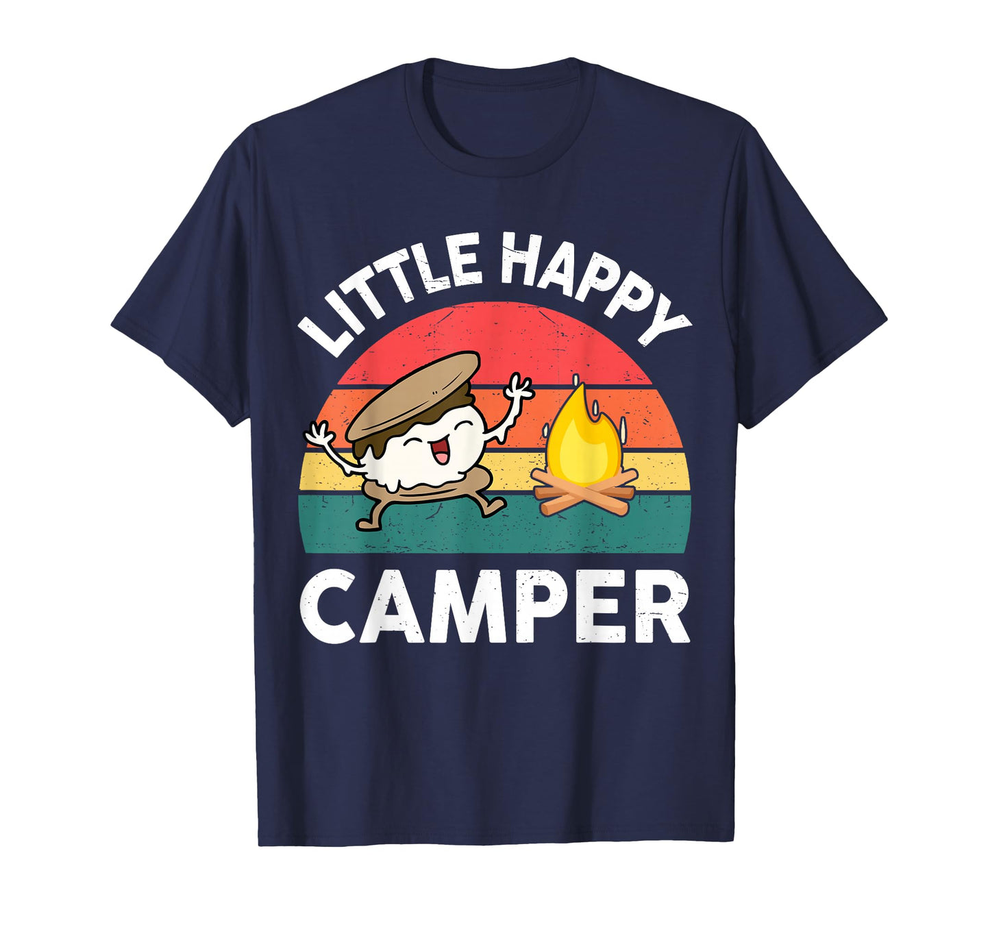Kid Little Happy Camper Funny Boy Girl Toddler Smore Camping T-Shirt