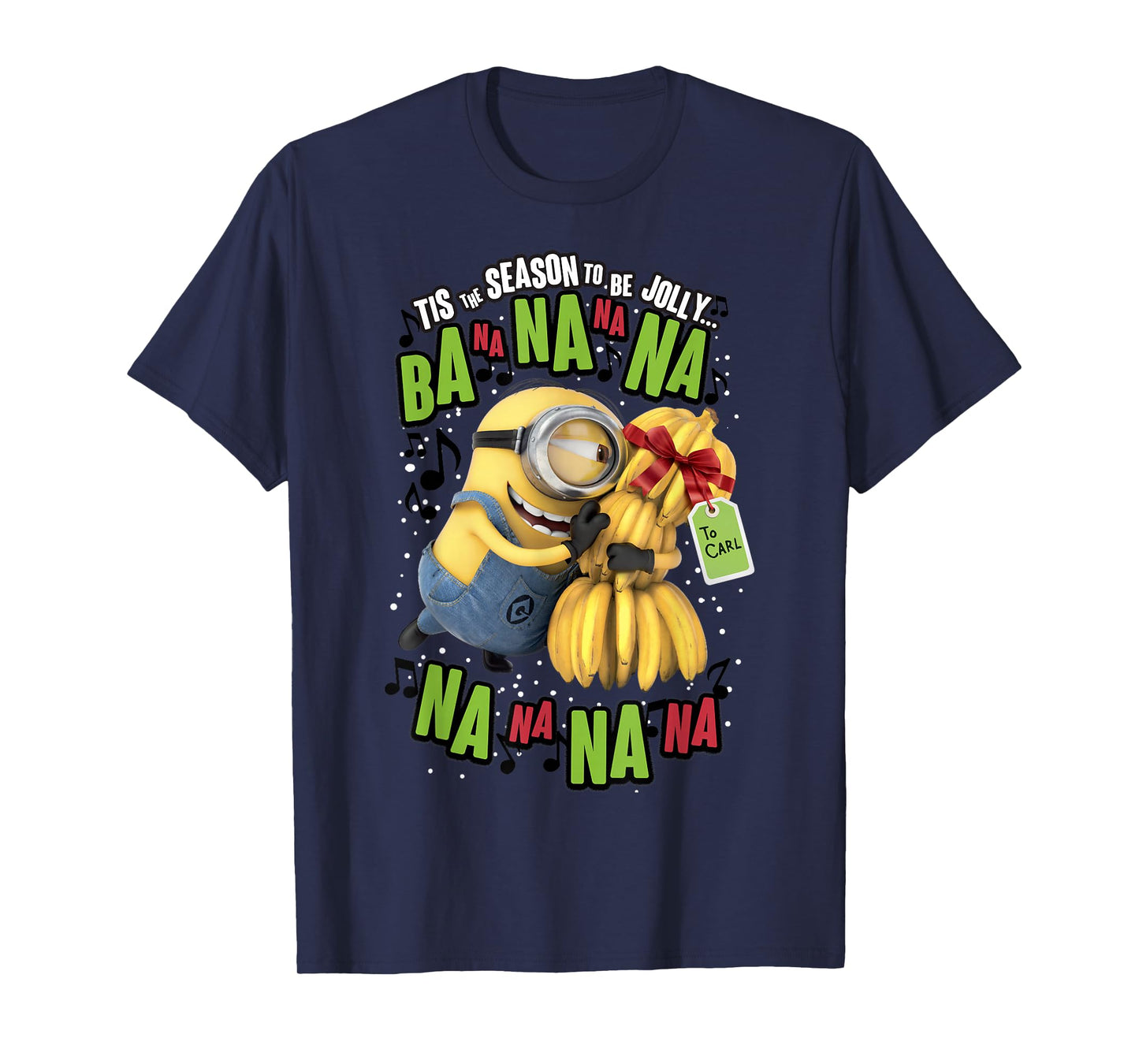 Despicable Me Minion Banana Present Christmas Short Sleeve T-Shirt