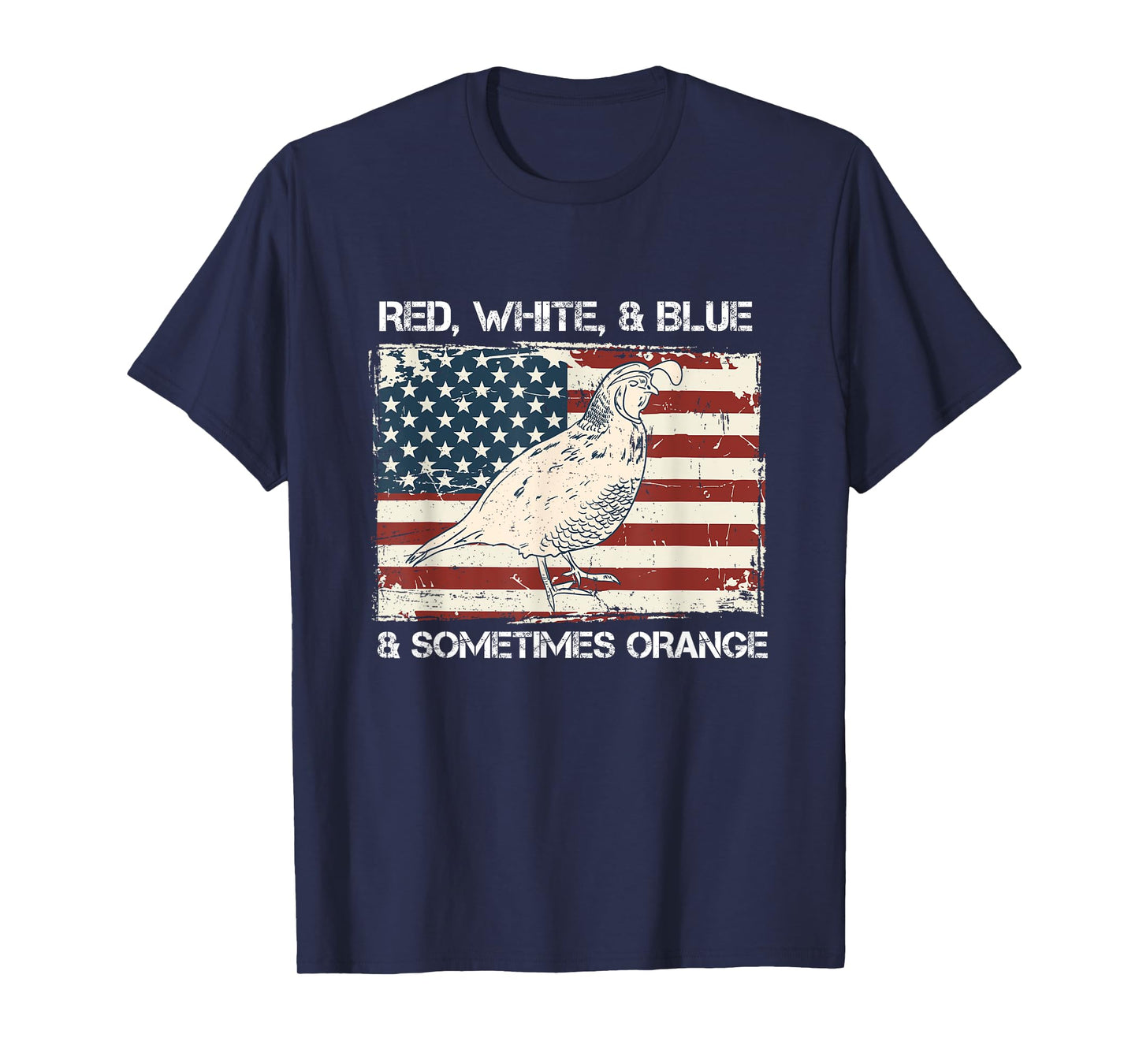 American Flag Quail Hunting Patriotic T Shirt Gift T-Shirt for Women Kids Men