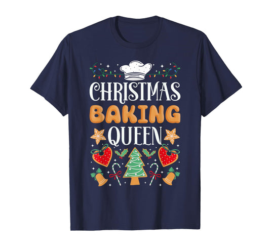Bake Baking Christmas Gingerbread Man Queen Christmas Baking T-Shirt