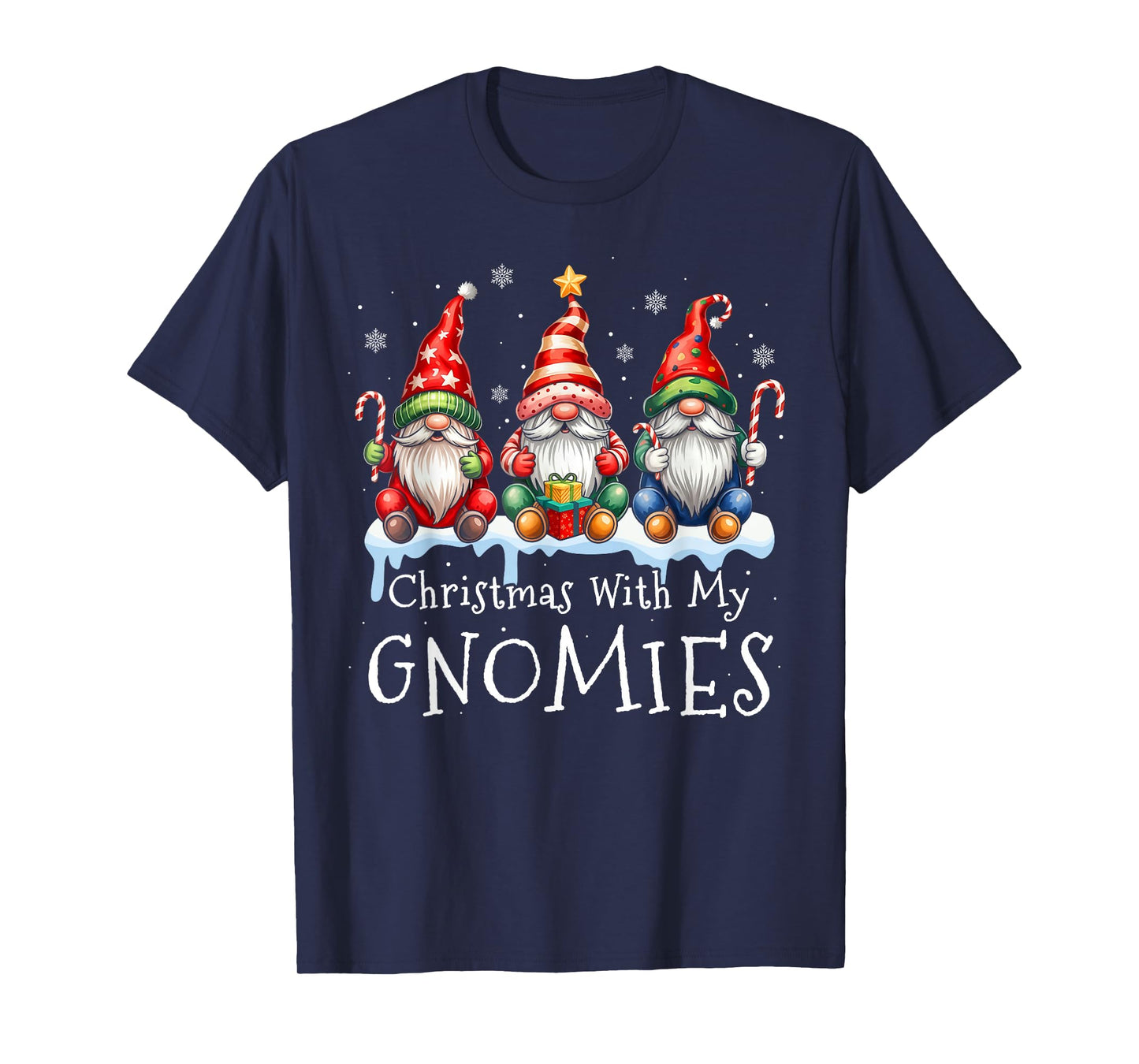 Christmas with My Gnomies Buffalo Plaid Gnome Family Women T-Shirt