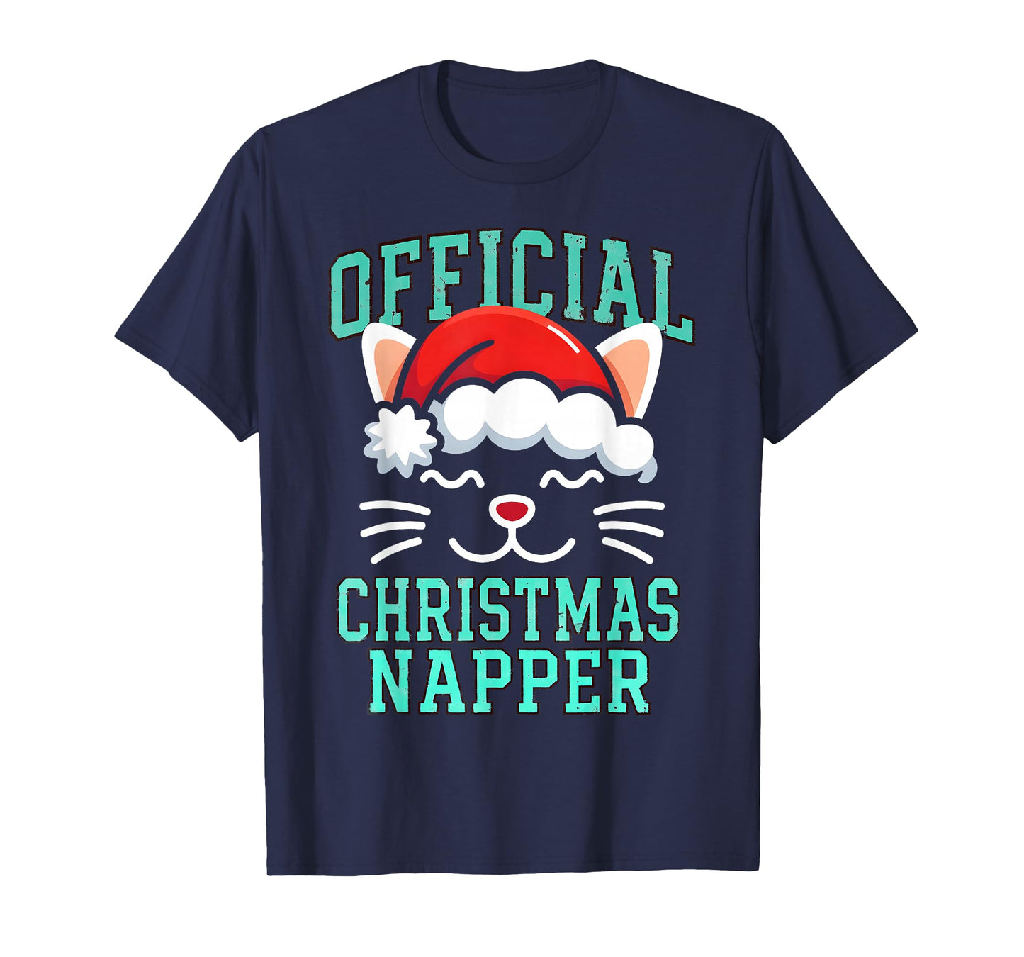 Official Christmas Napper Funny Lazy Cat Lover Holiday Men T-Shirt