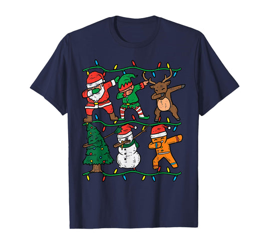 Dabbing Santa Elf Xmas PJs Christmas Men Girl Youth Boy Kids T-Shirt
