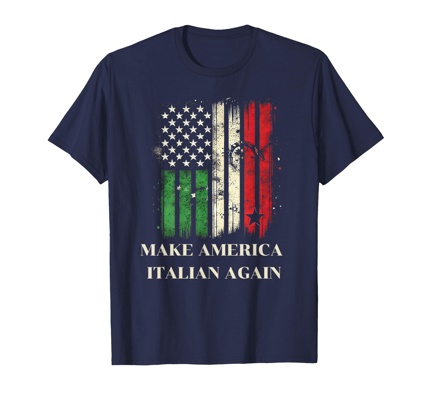 Vintage Make America Italian Again - USA Flag & Italy Flag Women Men T-Shirt