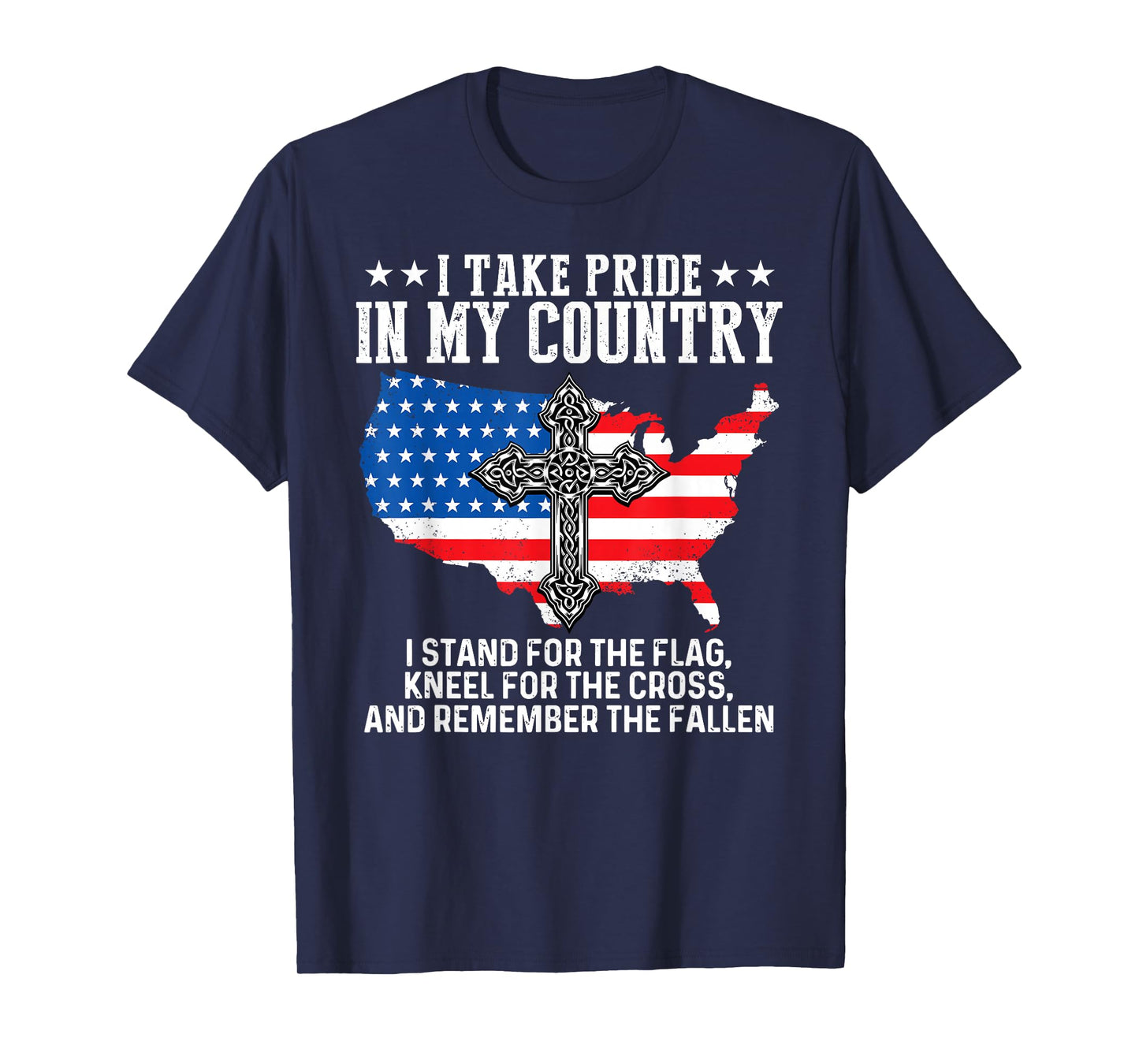 I Take Pride In My Country USA Flag 4th July Patriotic Tee T-Shirt