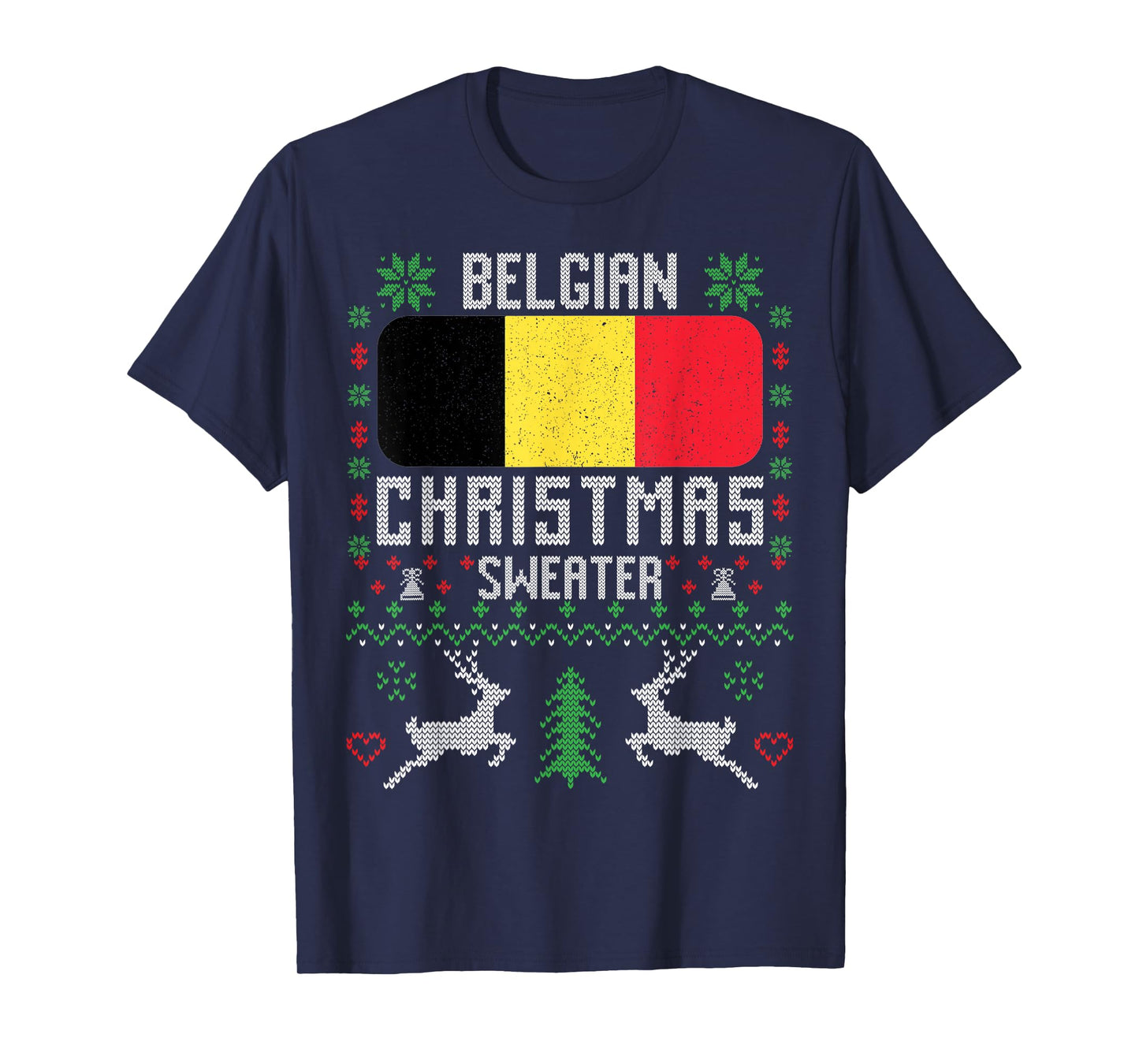 Belgium Flag Belgian Christmas Sweater T-Shirt