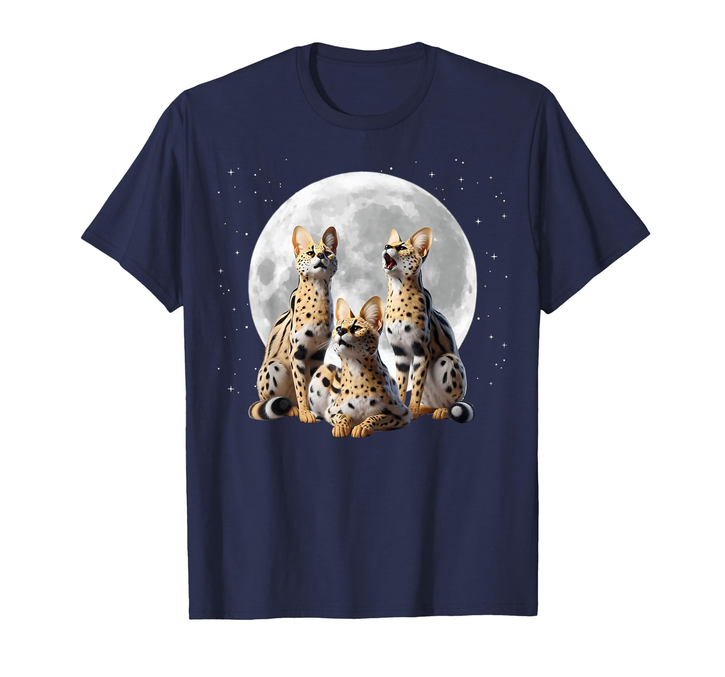 Serval Cats Howling At The Moon, Funny Serval T-Shirt