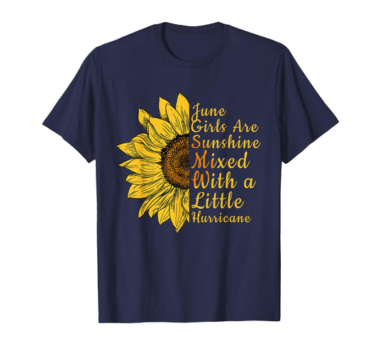 June Birthday Women Sunflower Flower Funny Cute T-Shirt