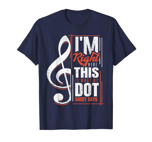 Funny Marching Band T Shirts Dot Sheets Music Drill Practice T-Shirt