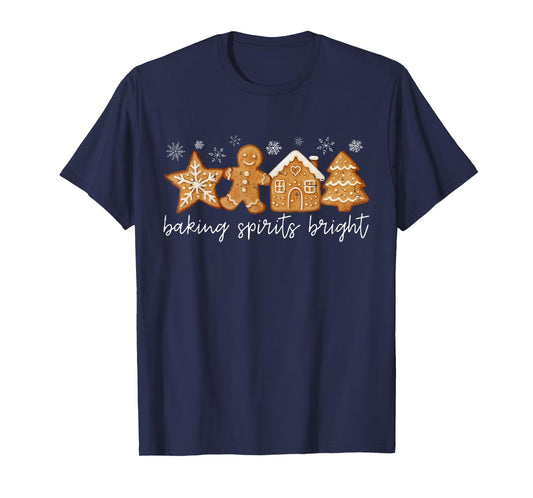 Baking Spirits Bright Gingerbread Cookie Christmas Holiday T-Shirt