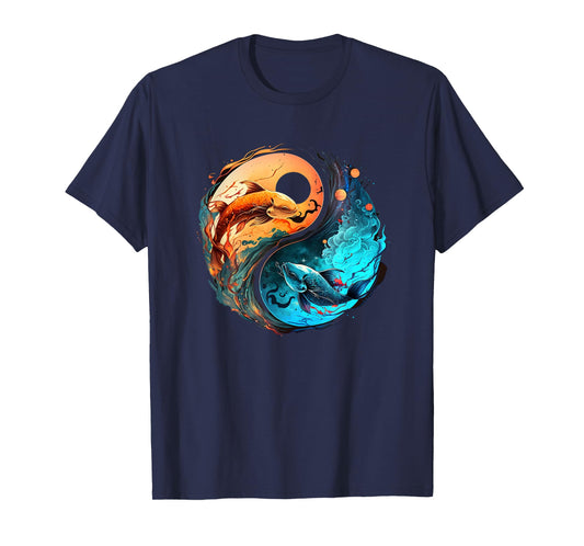 Pisces Horoscope Yin-Yang Symbol Zodiac Sign T-Shirt