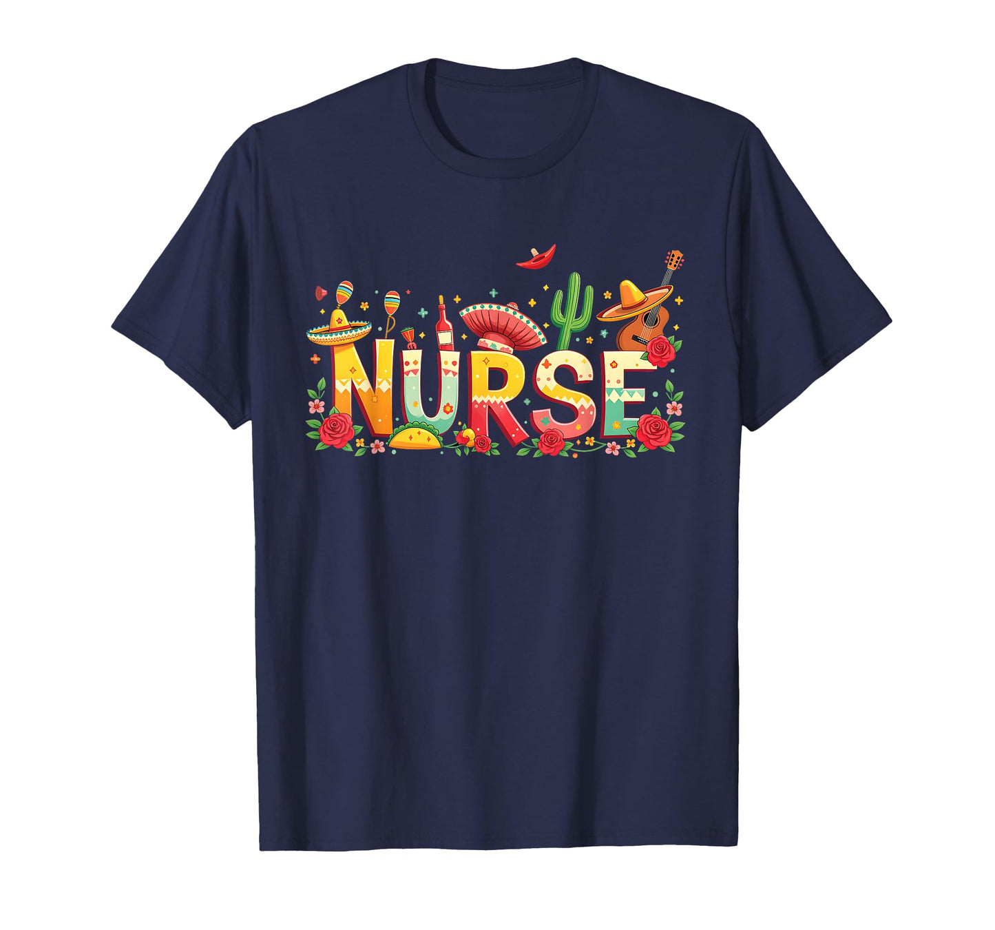 Cinco De Mayo Fiesta Mexican Party Nurse Women Scrub Top T-Shirt