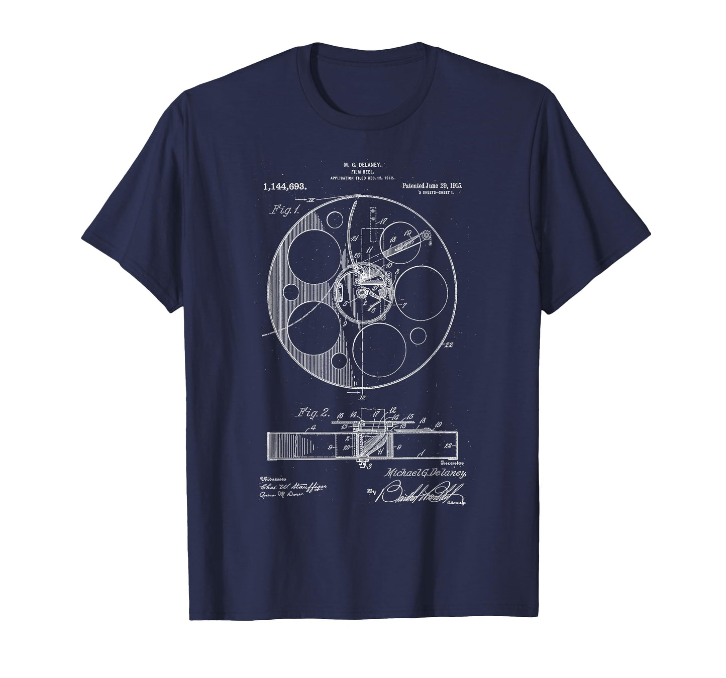 Retro Vintage Camera Filmmaker T-Shirt Film Reel Patent T-Shirt