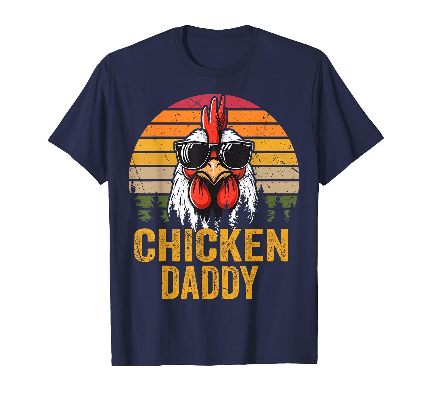 Chicken Daddy Vintage Rooster For Dad Farmer Fathers Day Men T-Shirt