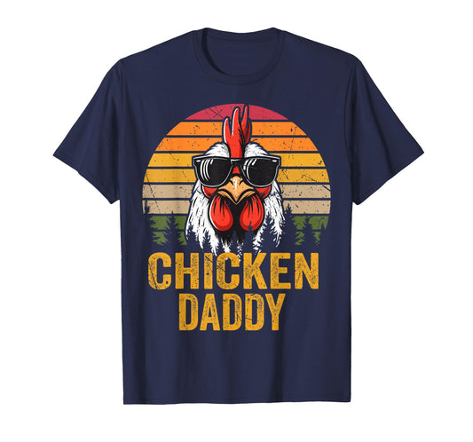 Chicken Daddy Vintage Rooster For Dad Farmer Fathers Day Men T-Shirt