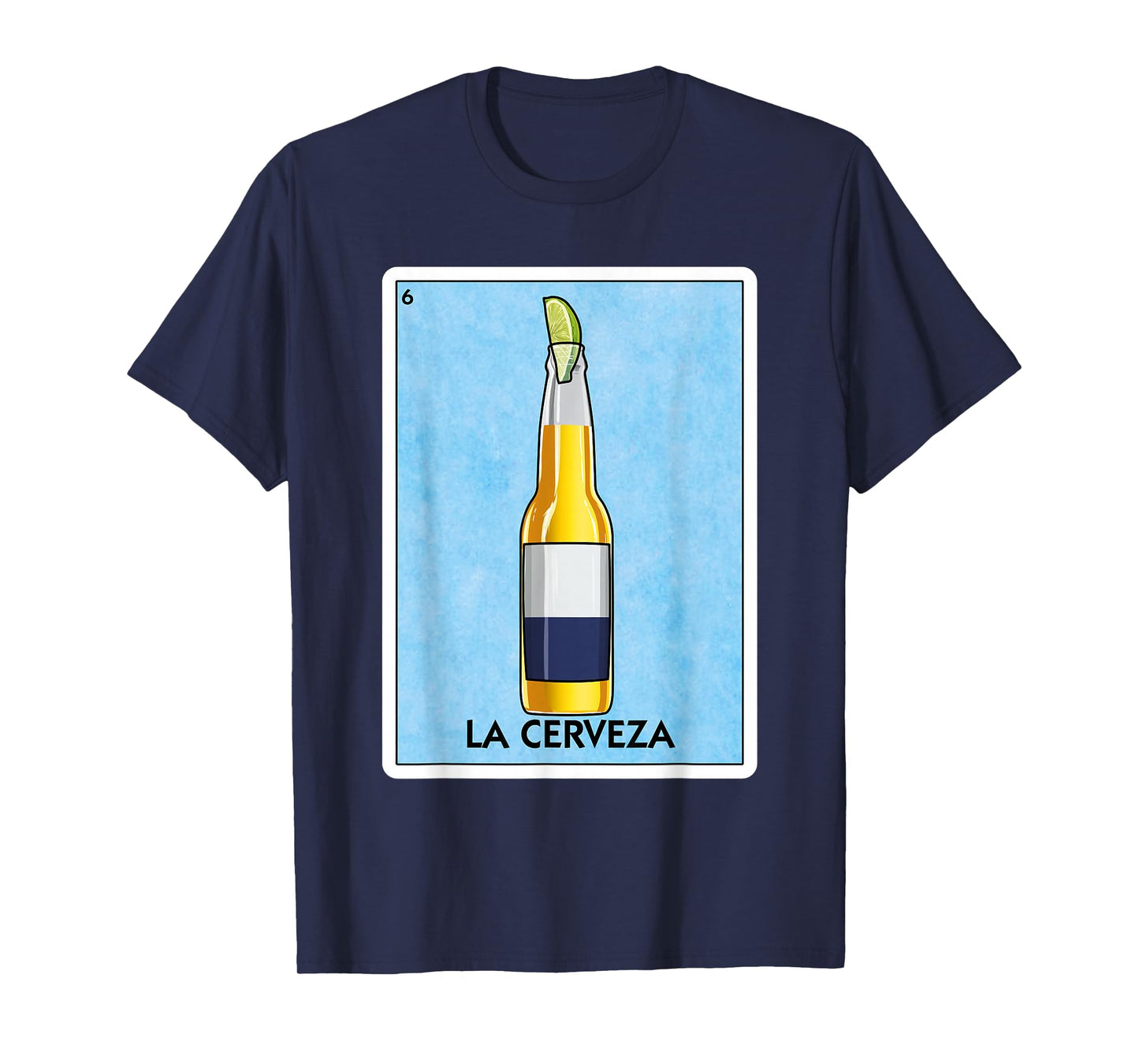 La Cerveza Mexican Beer with Lime Mexican Card Game T-Shirt Small