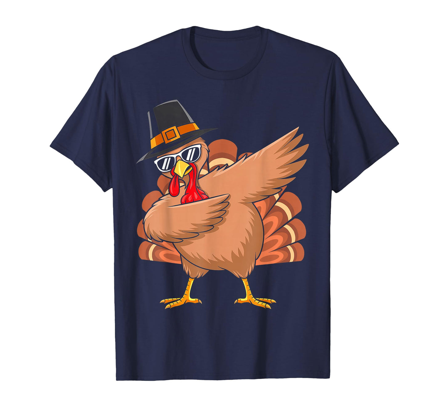 Dabbing Turkey Thanksgiving Pilgrim Turkey Costume Boys Kids T-Shirt