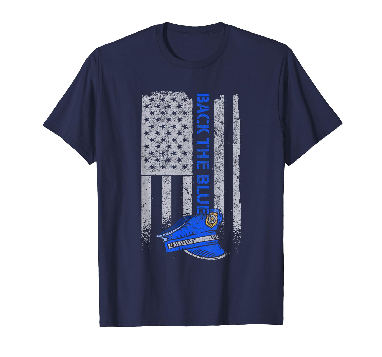 Back The Blue Police American Flag T-Shirt