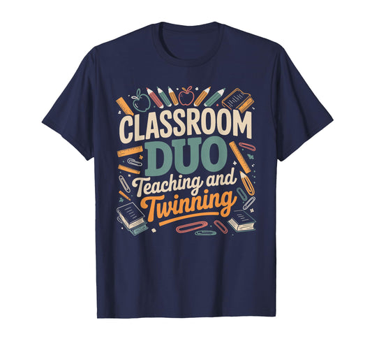 Classroom Duo Teaching and Twinning Teacher T-Shirt