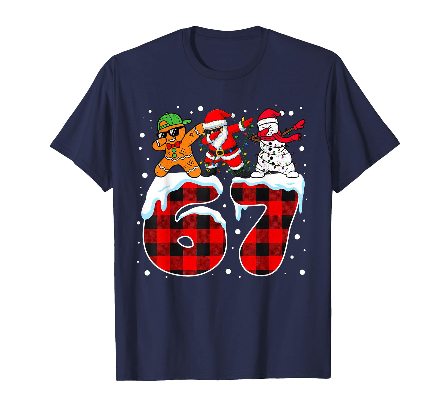 Trending Christmas Funny 67 Meme Six Seven Dabbing Santa Boy T-Shirt