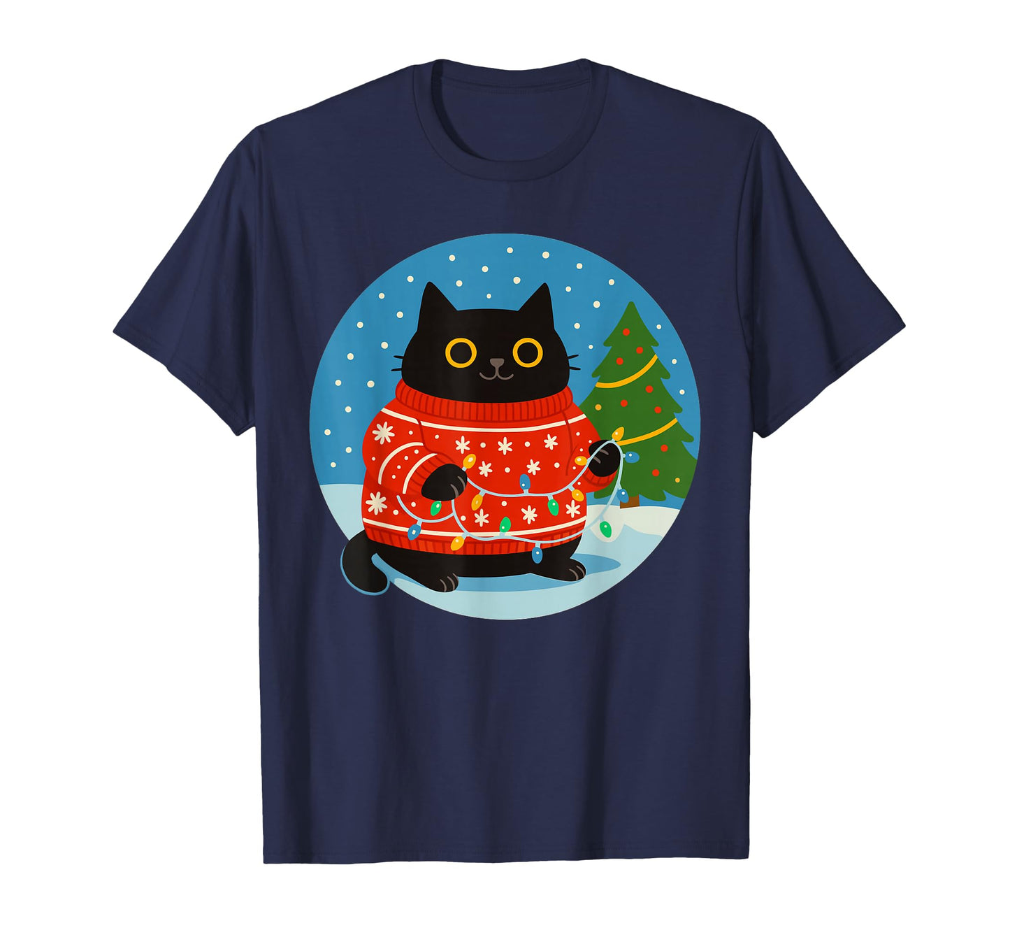 Meow Christmas Men Women Kids Cat Christmas T-Shirt