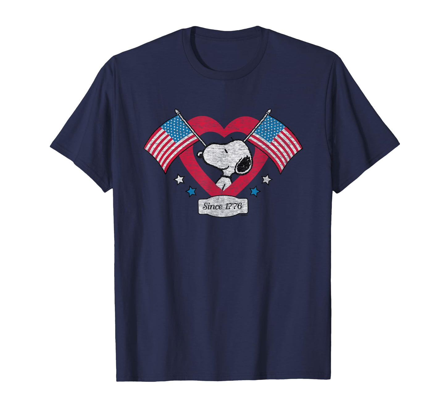 Peanuts - Snoopy Since 1776 Flag Heart T-Shirt