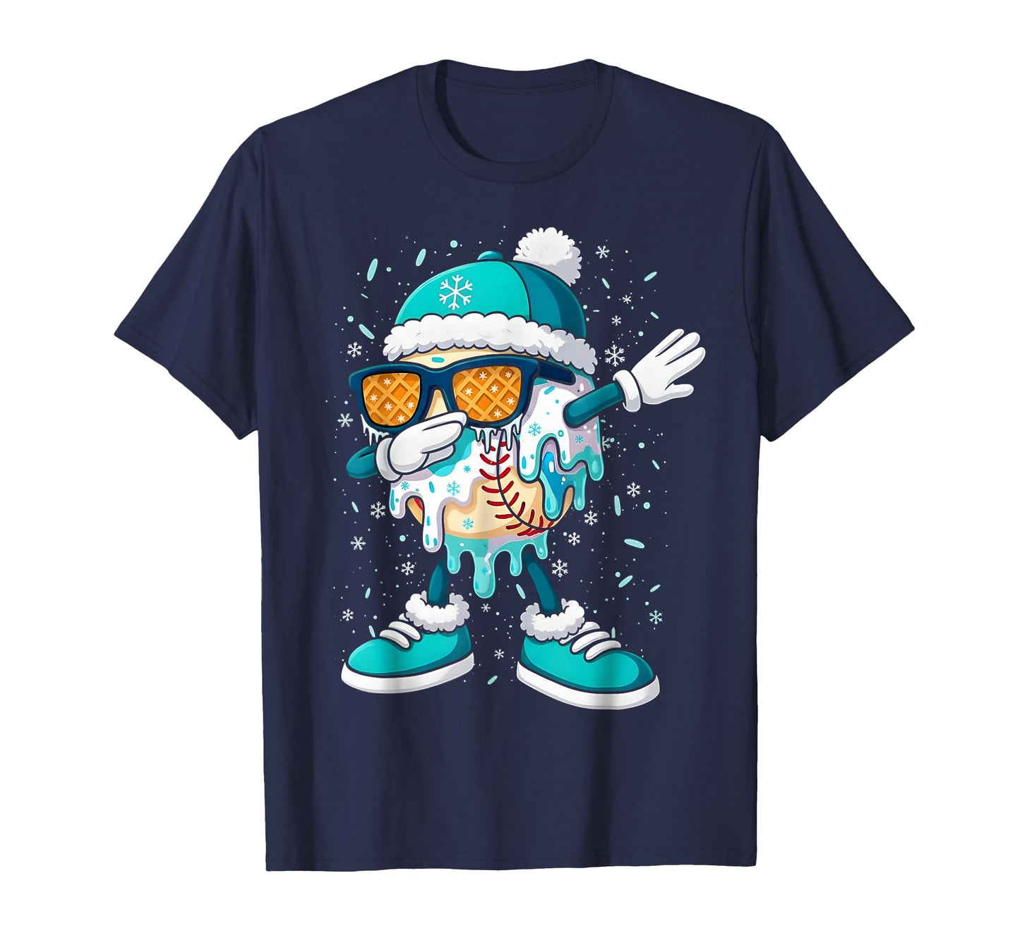 Ice Cream Baseball Drip Home Plate Bats Cool for Boys Youth T-Shirt