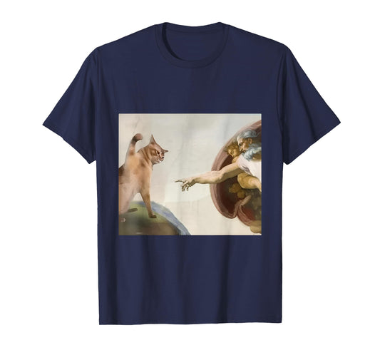 Almighty Slap Funny Cat God Creation Of Adam Meme Cat Lovers T-Shirt