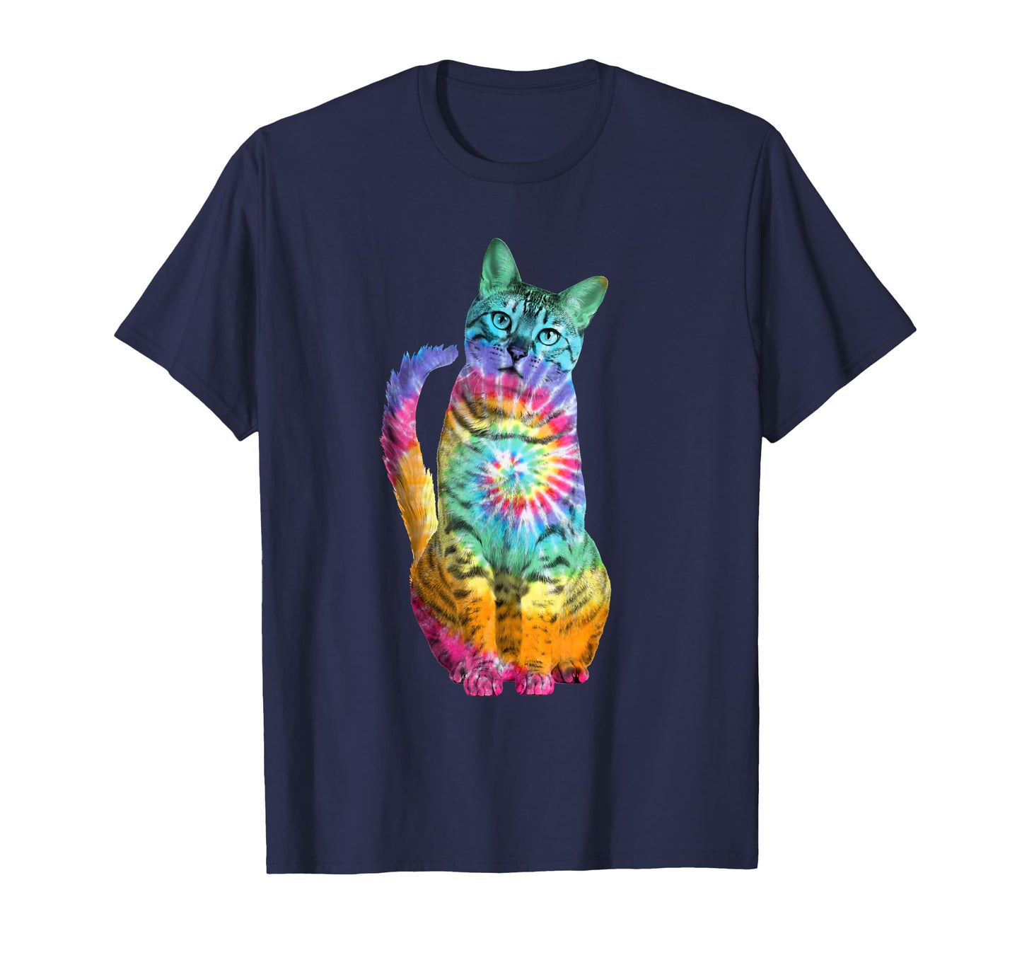 Tie Dye Cat T-Shirt T-Shirt for Men Women Girls Kids