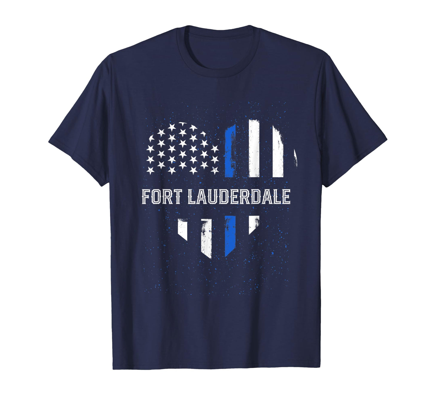 Thin Blue Line Heart Fort Lauderdale Police Officer T-Shirt