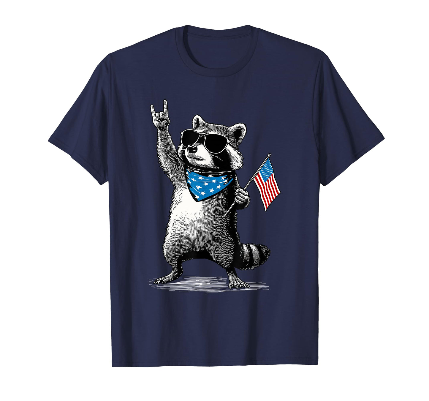USA Patriotic Raccoon Men Women Kids Funny 4th of July T-Shirt
