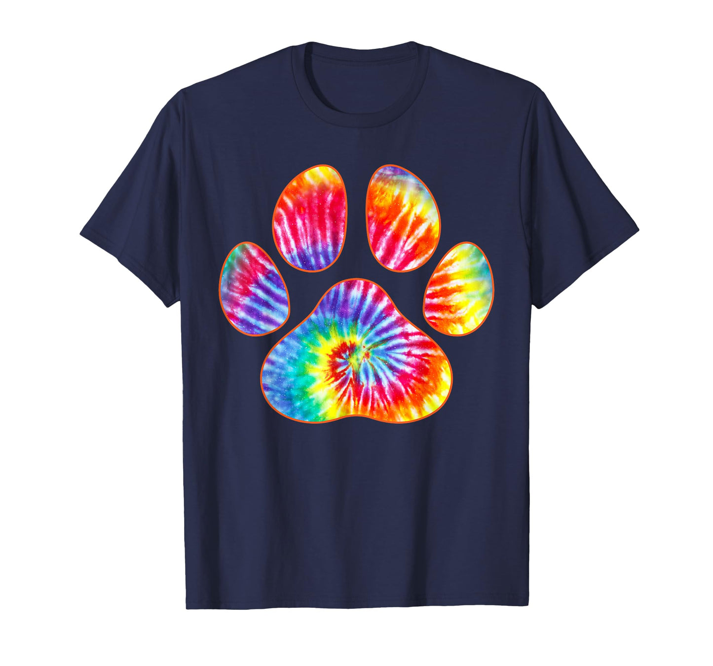 Cute Tie Dye Paw Print Pet Owner Paw Print Tie Dye Dog Lover T-Shirt