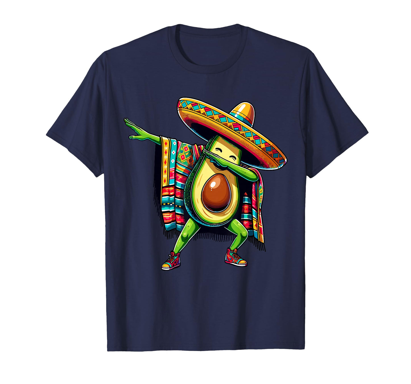 Dabbing Mexican Poncho Avocado Cinco de Mayo T-Shirt