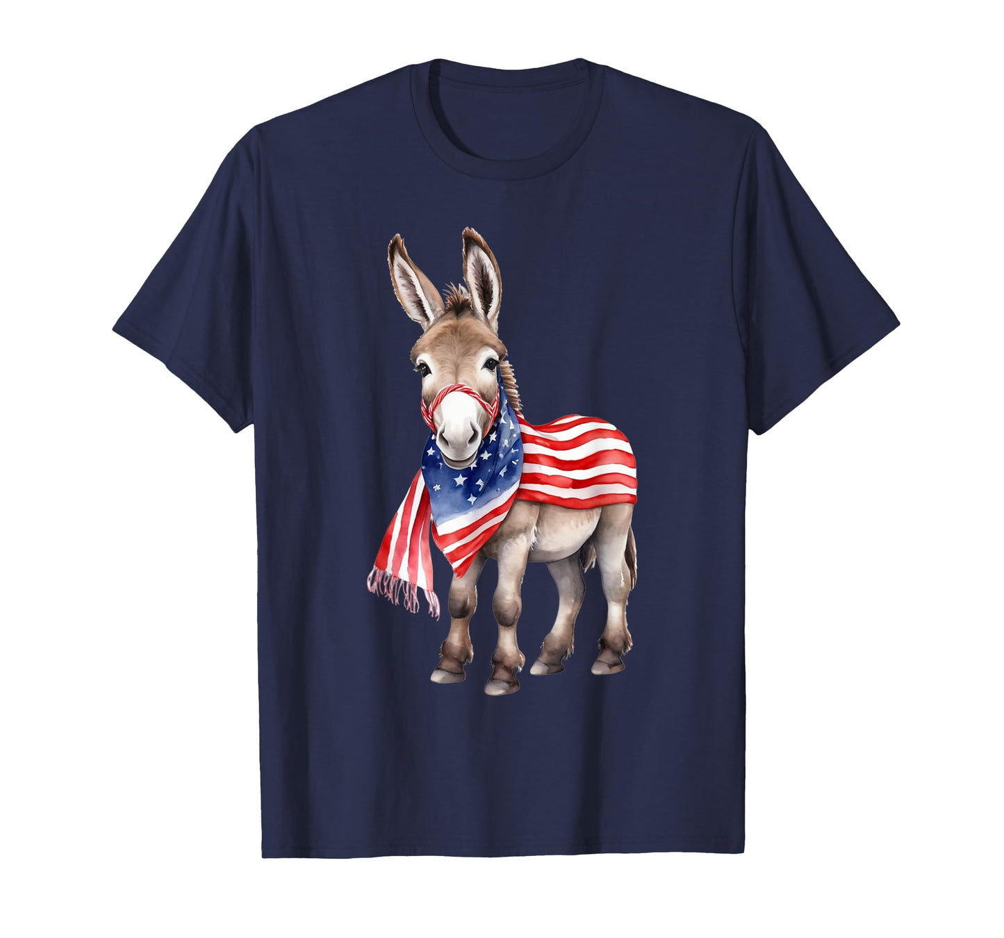 Donkey 4th of July American Flag Donkey Animal Patriotic Women Kids Men T-Shirt