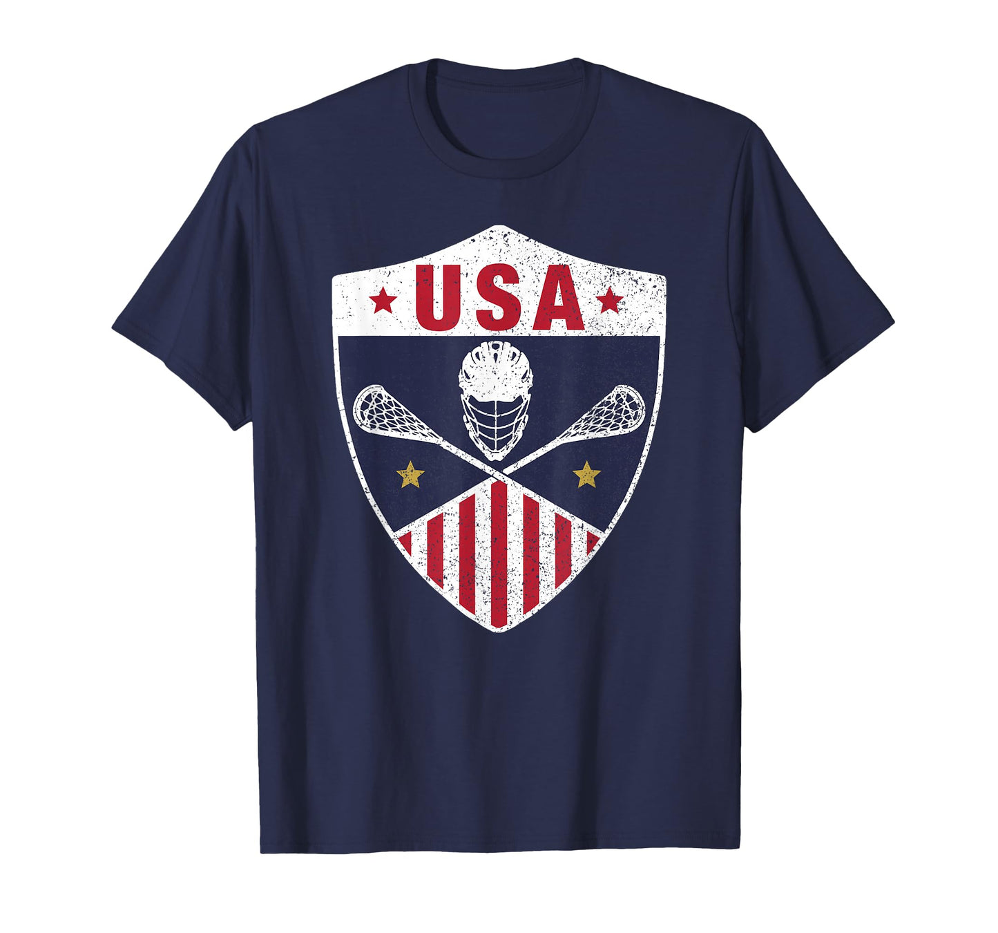 Retro America Lacrosse T-Shirt I Proud USA Lax Player Jersey T-Shirt