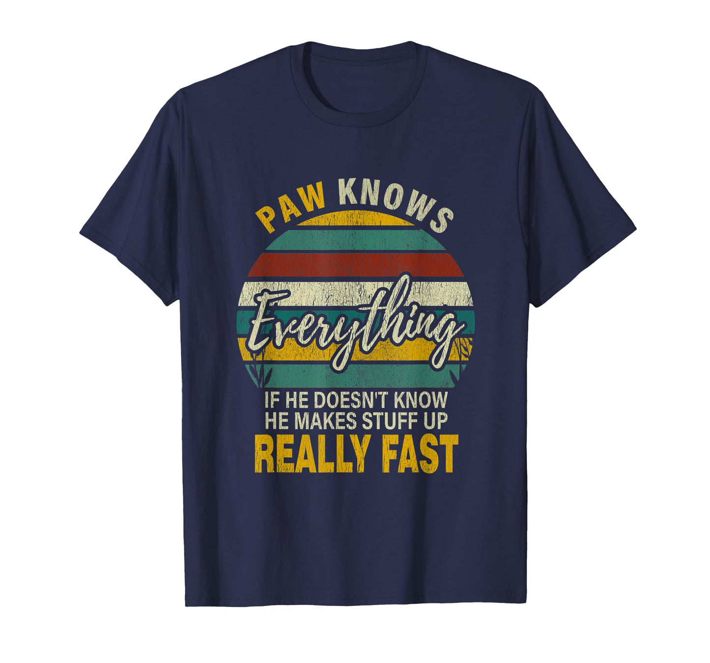Mens Paw Know Everything Grandpa Christmas Gifts T-Shirt