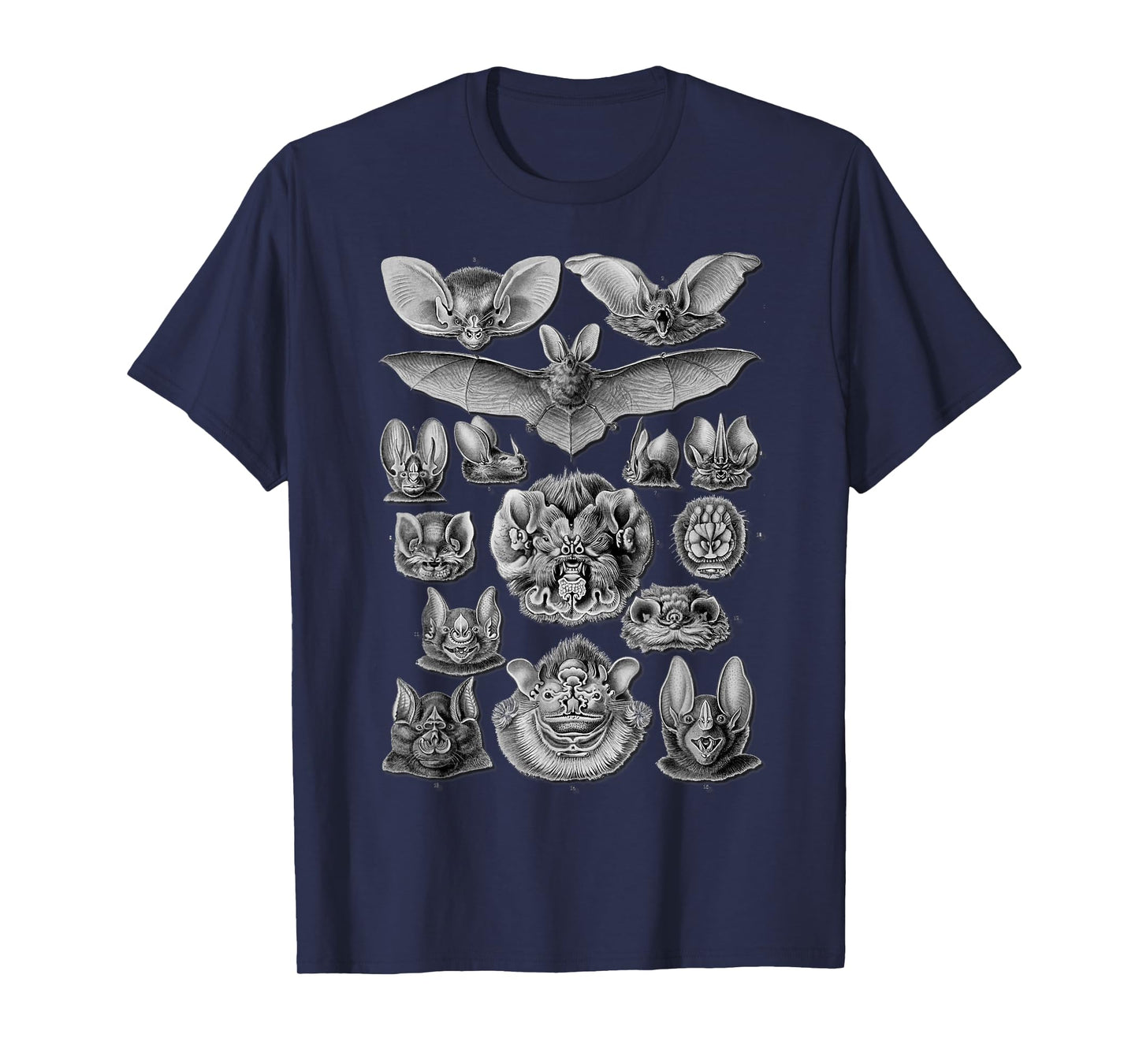 Bats Scientific Illustration Drawing Biology Art Halloween T-Shirt Small