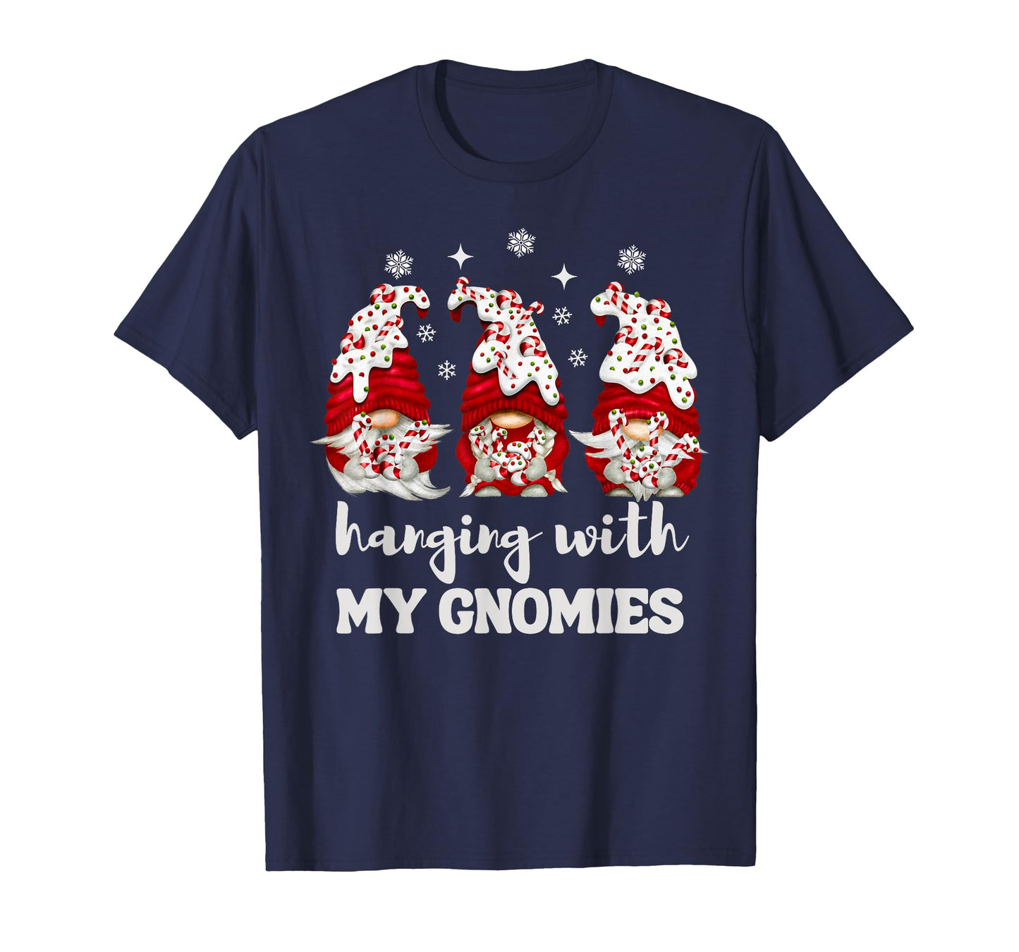 Christmas Hanging With My Gnomies Peppermint Xmas Gnome T-Shirt